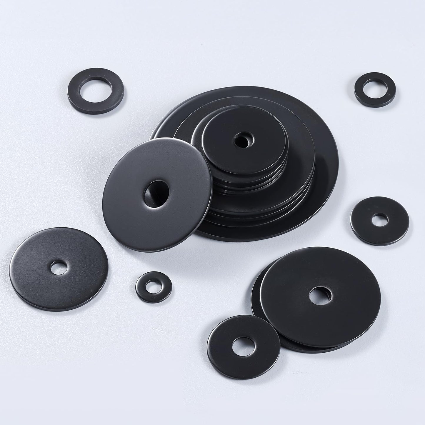 SVLING 40PCS 1/8" x1" Fender Washers, Black Oxide 304 Stainless Steel 18-8, 1/8" ID x 1" OD Hardware Flat Washers for Screws Bolts