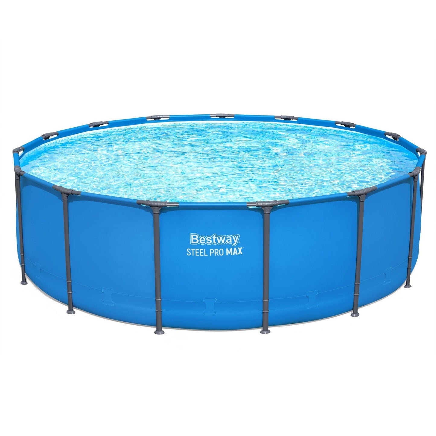 Bestway Steel Pro MAX 15’ x 48" Above Ground Pool, Round Metal Frame Outdoor Swimming Pool for Backyard, Blue, Pool ONLY