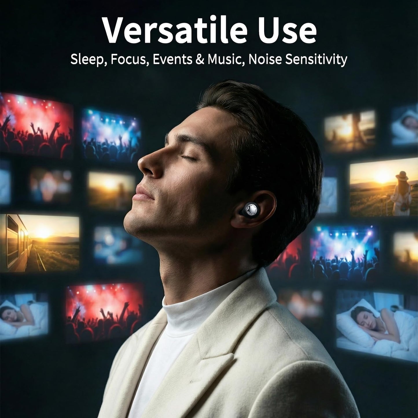Ear Plugs for Sleeping 45DB Noise Cancelling: Ultra-Comfy Reusable Noise-Reducing Earplugs for Sleeping & Travel & Work Hearing Protection Earbuds with 8 Tips(XS,S, M, L Size)
