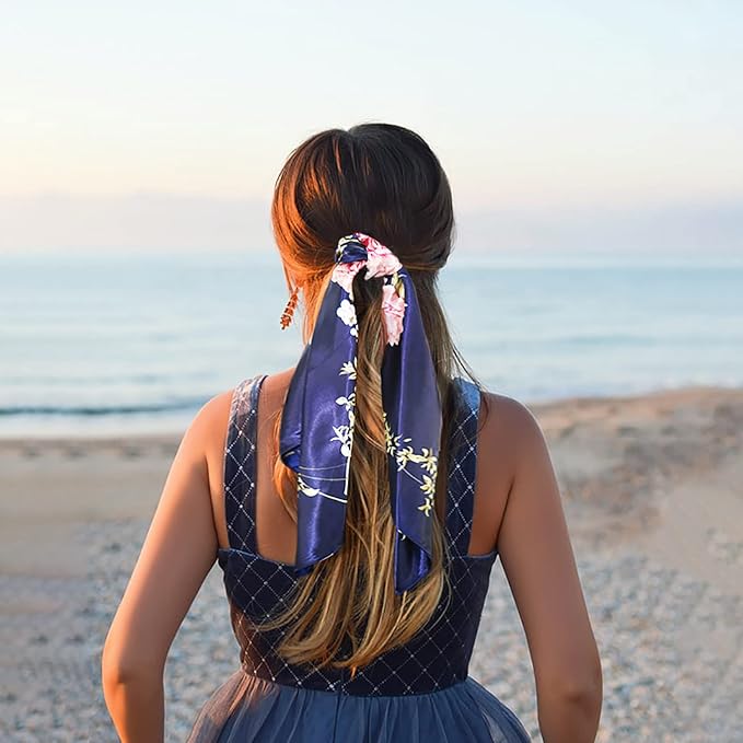 vimate 35" Square Silk Like Head Scarf - Women's Fashion Satin Scarf Bandana for Hair Wrapping at Night.