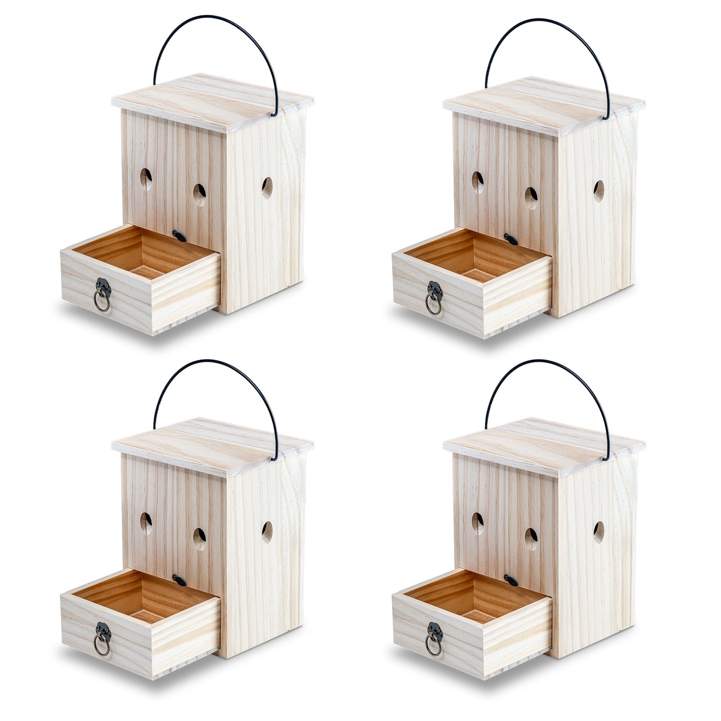 Carpenter Bee Traps for Outside 4PACKâ Durable, Weather-Resistant, Eco-Friendly Wooden Wasp Trap for Outdoor Use