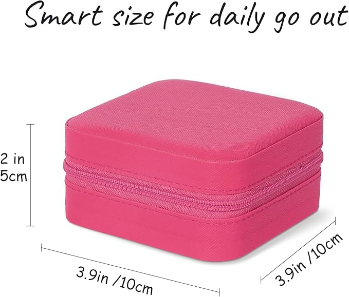 Travel Jewelry Case Small Jewelry Box Jewelry Organizer Storage Case Portable PU Leather Mini Jewelry Travel Case for Girls Womens Earring, Necklace, Rings,Bracelets