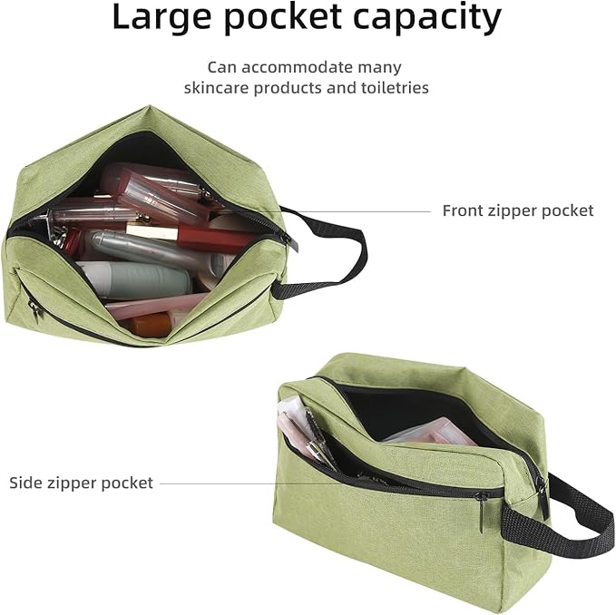 Travel Toiletry bag Toiletry bag for women men Hanging Cosmetic bag Travel accessories for Women Men (Grass green)