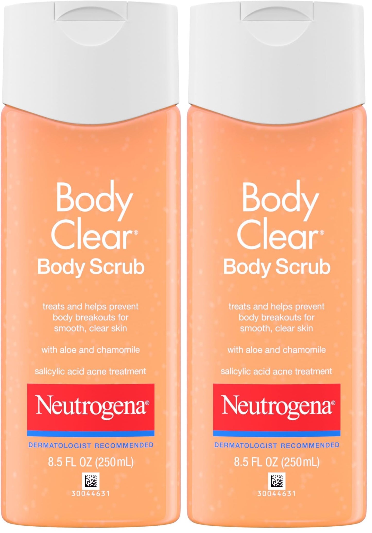 Neutrogena Body Scrub, Oil Free, Acne | With Salicylic Acid | For Back, Chest & Shoulders | 8.5 fl. oz | Pack of 2