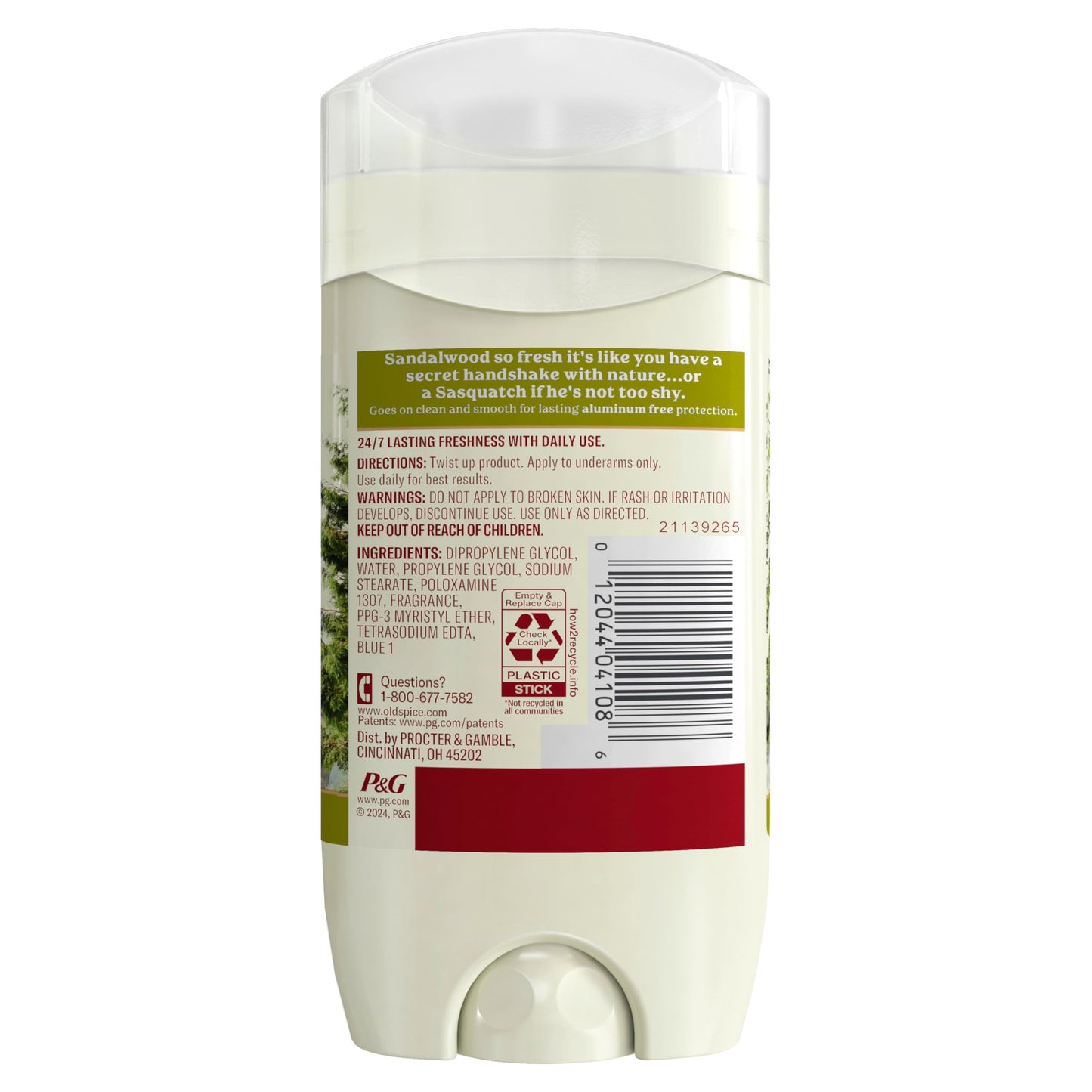 Old Spice Men's Deodorant Aluminum-Free Timber with Sandalwood, 3.0oz Pack of 3 with Travel-Size Swagger Body Wash