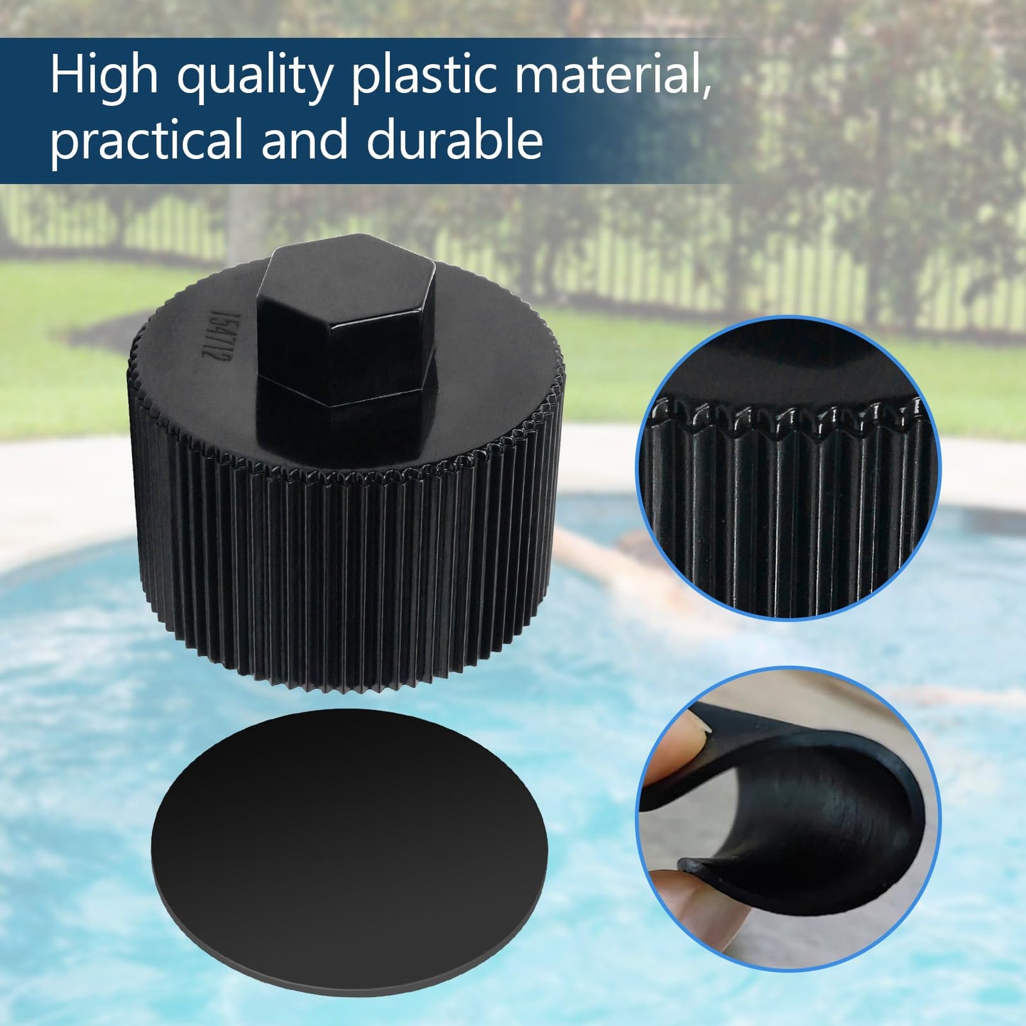 154712 Drain Cap Drain Plug Pool Sand Filter Drain Cap Compatible with Pentair Sand Dollar Top Mount Pool, Pentair Meteor, Cristal-Flo Ii Pool and Spa Aboveground Sand Filters (2 Pack)