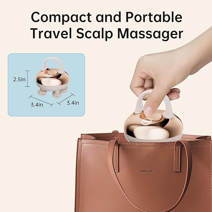 COMFIER Scalp Massager Head with 8 Claws,3 kneading Modes,Waterproof Hair Massage for Deep Cleansing,Cordless Body Cat Head Scratcher,Gifts for Women,Men