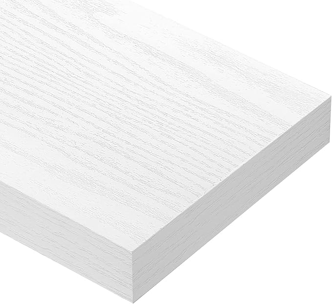 QEEIG Floating Shelves for Wall 55.1" Extra Long - Wall Mounted Shelf Bathroom Kitchen Living Room Bedroom Farmhouse Home Decor Display Bookshelf Large 55.1 x 9.3 inch Set of 2, White (008-140W)