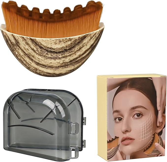 Lymphatic Brush for Face | Manual Gua Sha Brush & Facial Dry Brush | Soft Lymphatic Drainage Massager & Contour Face Brush | Face Sculpting Tool for Lymphatic Drainage (Large, 1.0, Count)