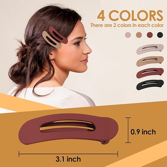 Small Flat Hair Clips for Women Lay Down Clips for Thin Hair Accessories 8pack
