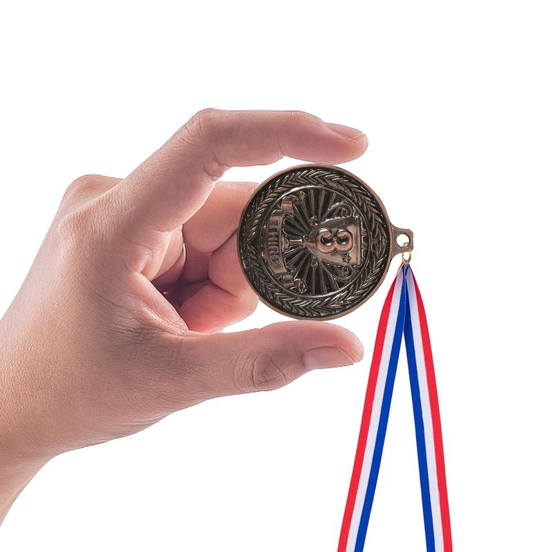 Dyshri 12 Pieces Gold Silver Bronze Award Medals, 1st 2nd 3rd Award Medals Metal Winner Medals Prizes with Neck Ribbon for Sports, Competitions, Olympic Style, 2 Inches
