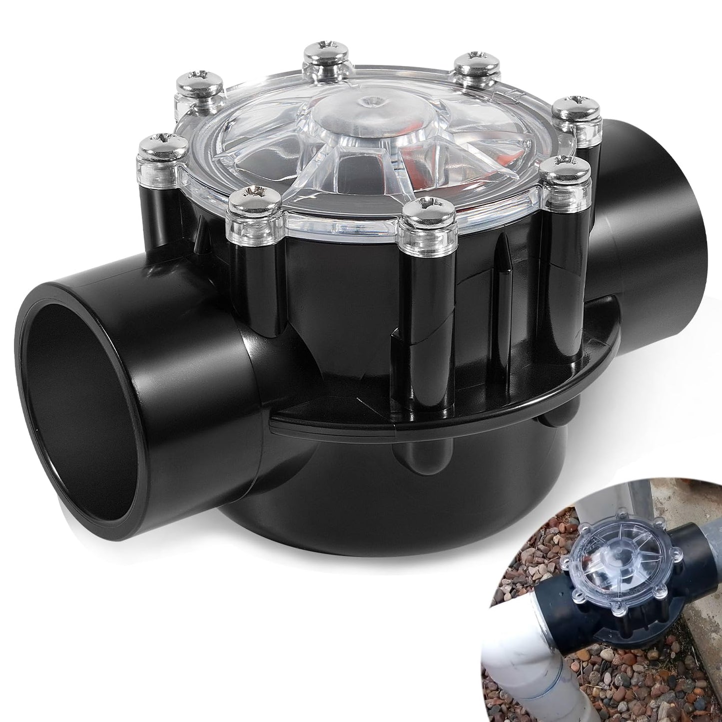 Pool Check Valve - 1 1/2 Inch- Positive Seal & Non Lube for Pools and Spas, Replaces Jandy 7235 Check Valve,180 Degree