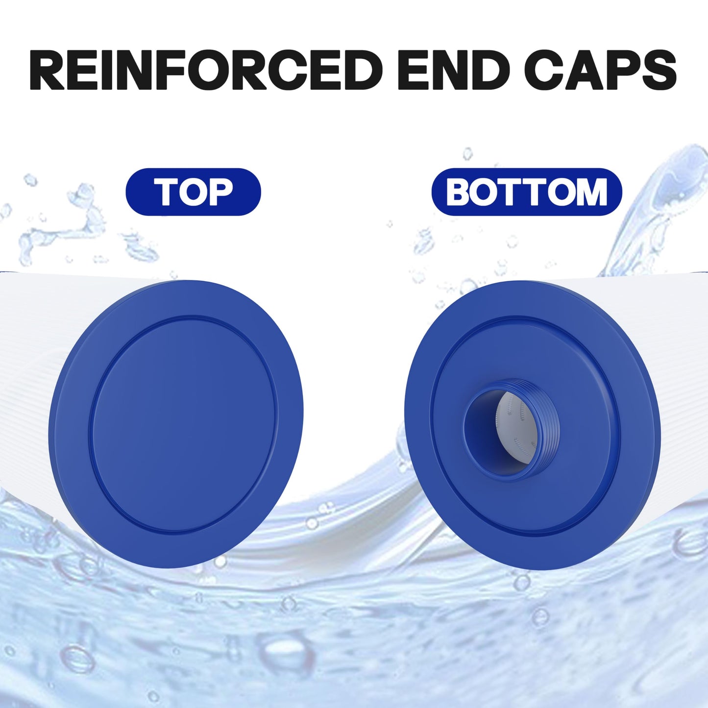 Wowreed Spa Filter Compatible with FC-2402, 303279, Free Flow, AquaTerra, Fantasy Hot Tub Filter, 1 1/2" Finer Thread, 2 Pack