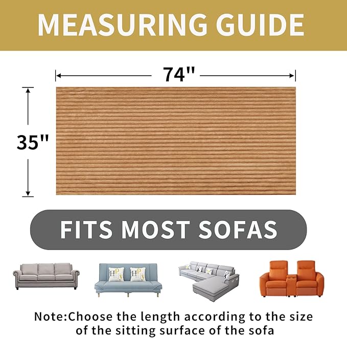 HAOMAIJIA Waterproof Couch Cover for Dogs Washable,Faux Fur Pet Couch Covers for Sofa,Soft Dog Bed Cover Non-Slip Couch Covers for 3 Cushion Couch Sofa Pet Friendly (Khaki, 35" x 74")