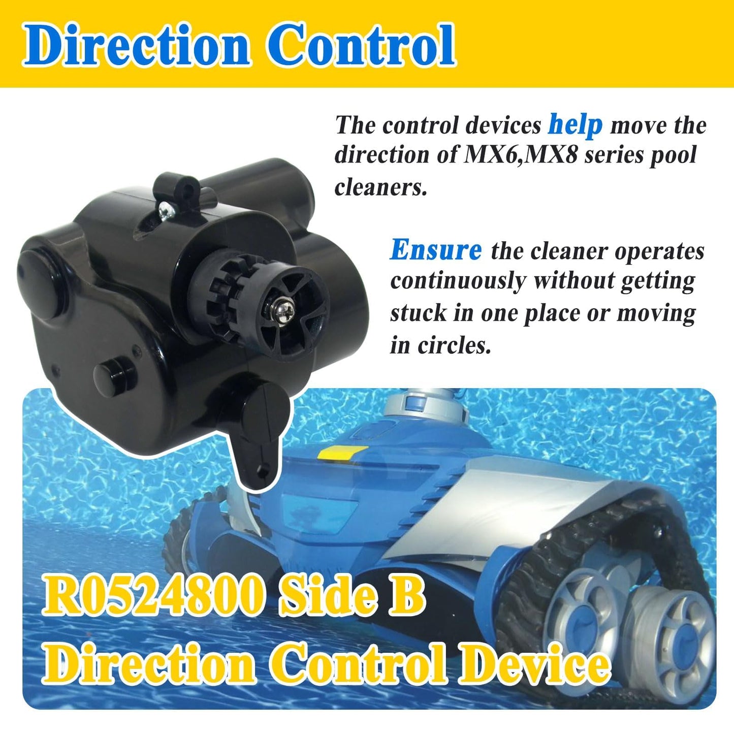 Zeiboat R0524800 Side B Direction Control Device Replacement, for MX8 Series In Ground Automatic Pool Cleaners