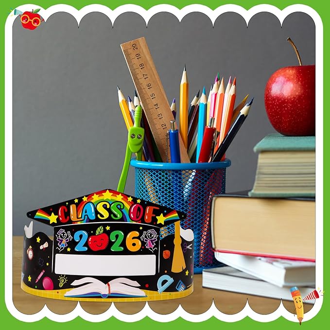 SICOHOME Paper Crown Hats Caps for Kids Paper Crowns for Students Classroom Kindergarten Preschool Party Supplies Adjustable