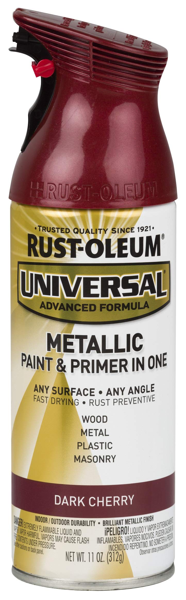 Rust-Oleum 331200 Universal All Surface Metallic Spray Paint, 11 oz, Dark Cherry
