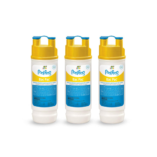 FROG Bac Pac Replacement Chlorine Cartridges for use with Pool FROG Model 5400 and 6100 Cyclers - Prefilled for Easy & Convenient Pool Sanitizing & Water Care - 3 Pack