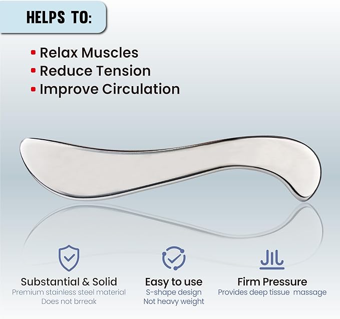 Muscle Scraper Tools, Stainless Steel Guasha Tool for Body, Scraping Tool Physical Therapy, Myofascial Release Tool, Massage Tools for Deep Tissue