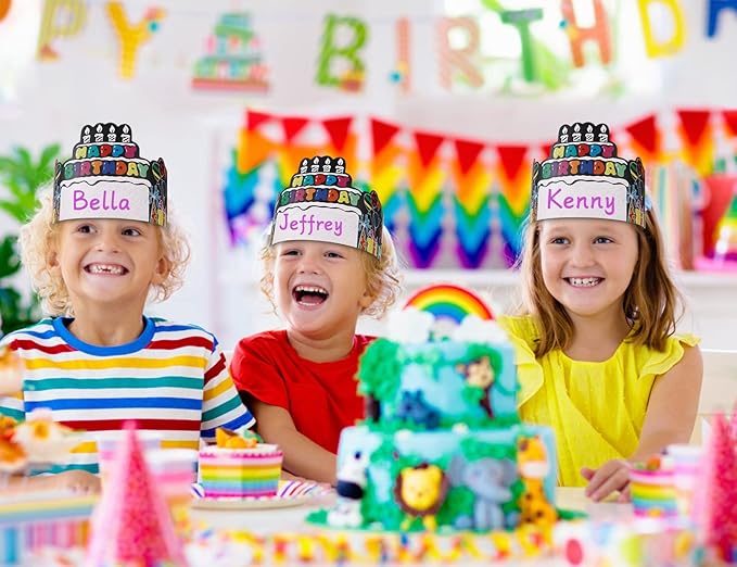 SICOHOME Paper Crown Hats Caps for Kids Paper Crowns for Students Classroom Kindergarten Preschool Party Supplies Adjustable