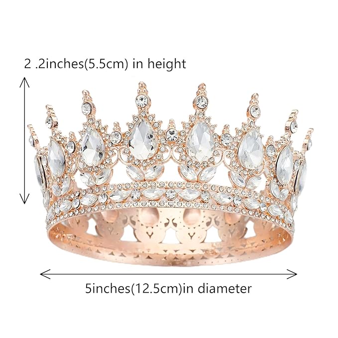 YOUlDIANZI Queen Crown Rhinestone Wedding Crowns and Tiaras for Women Costume Party Hair Accessories Princess Birthday Crown Crystal Bridal Crowns
