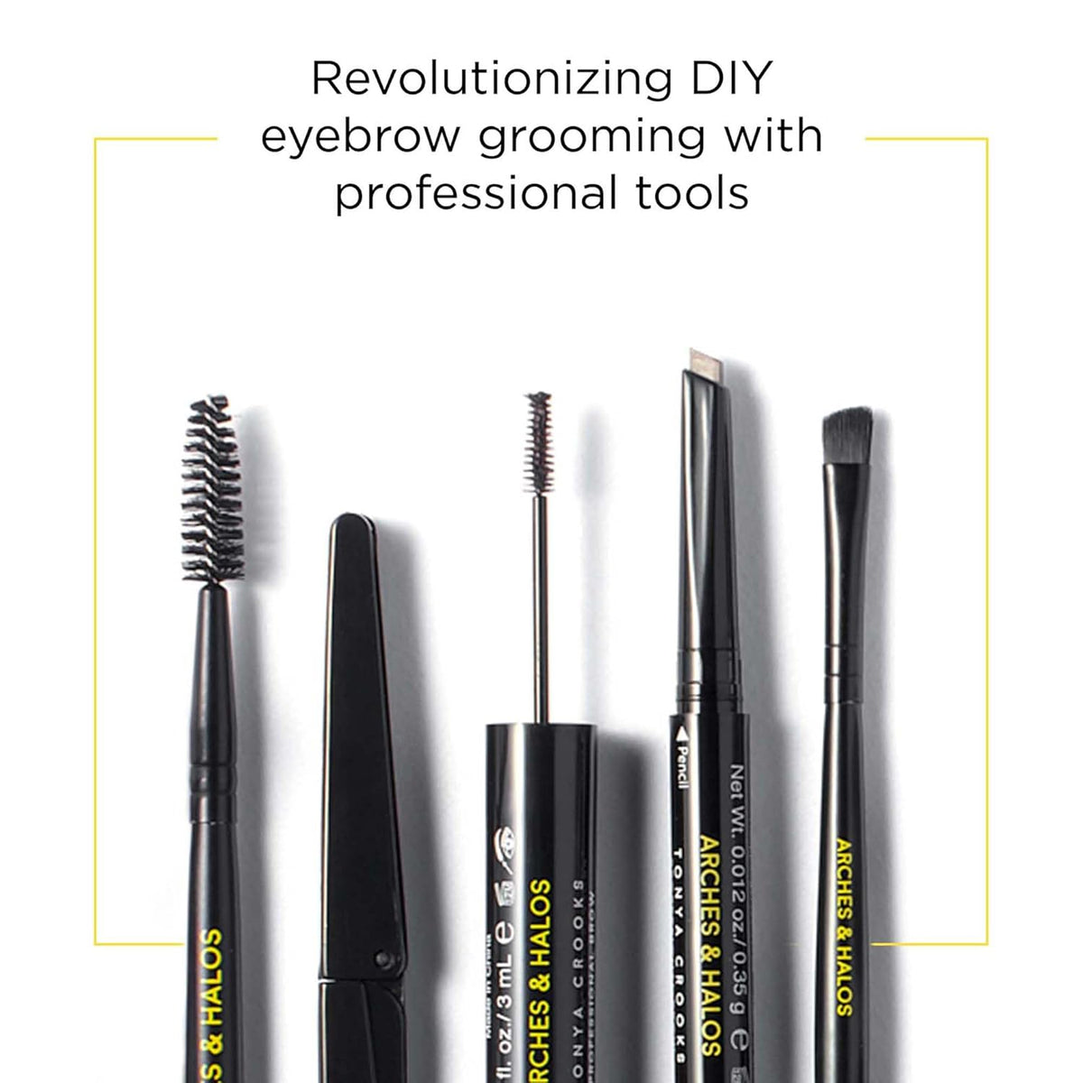 Arches and Halos Angled Bristle Tip Waterproof Brow Pen - Water Based and Smudge Proof Eyebrow Pencil - Extended Wear - Warm Brown - 0.051 oz