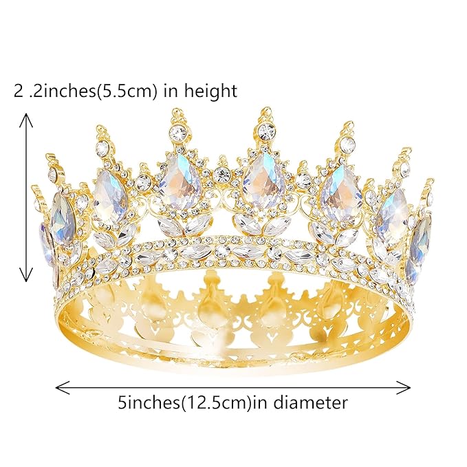 YOUlDIANZI Queen Crown Rhinestone Wedding Crowns and Tiaras for Women Costume Party Hair Accessories Princess Birthday Crown Crystal Bridal Crowns