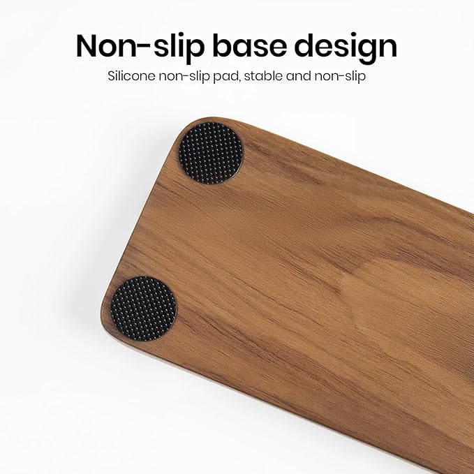 Walnut Wooden Wrist Rest for Mouse and Keyboard, Ergonomic Design for Wrist Pain Relief, Smooth No Odor and Easy to Clean, Support Wrist to Coding Typing and Playing (for Mouse or One Handed)