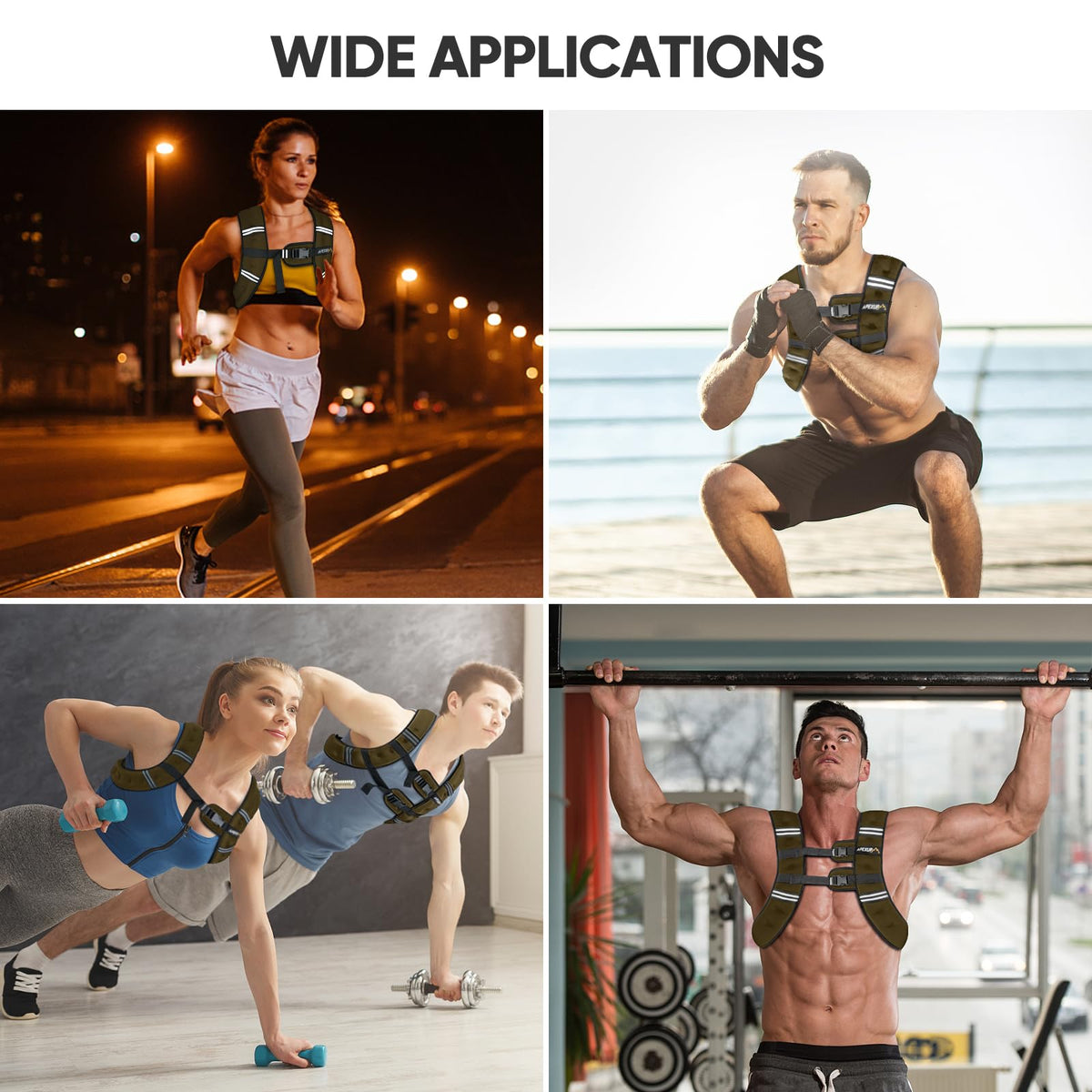 APEXUP 20lbs Weighted Vest Men Women, Weight Vest for Women Workout Equipment for Strength Training Running (Khaki)