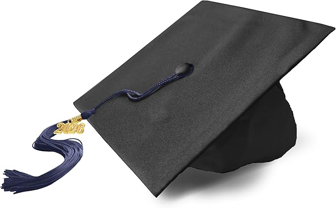 Graduation Cap with 2026 Tassel Year Charm Black Graduation Cap for High School & Bachelor