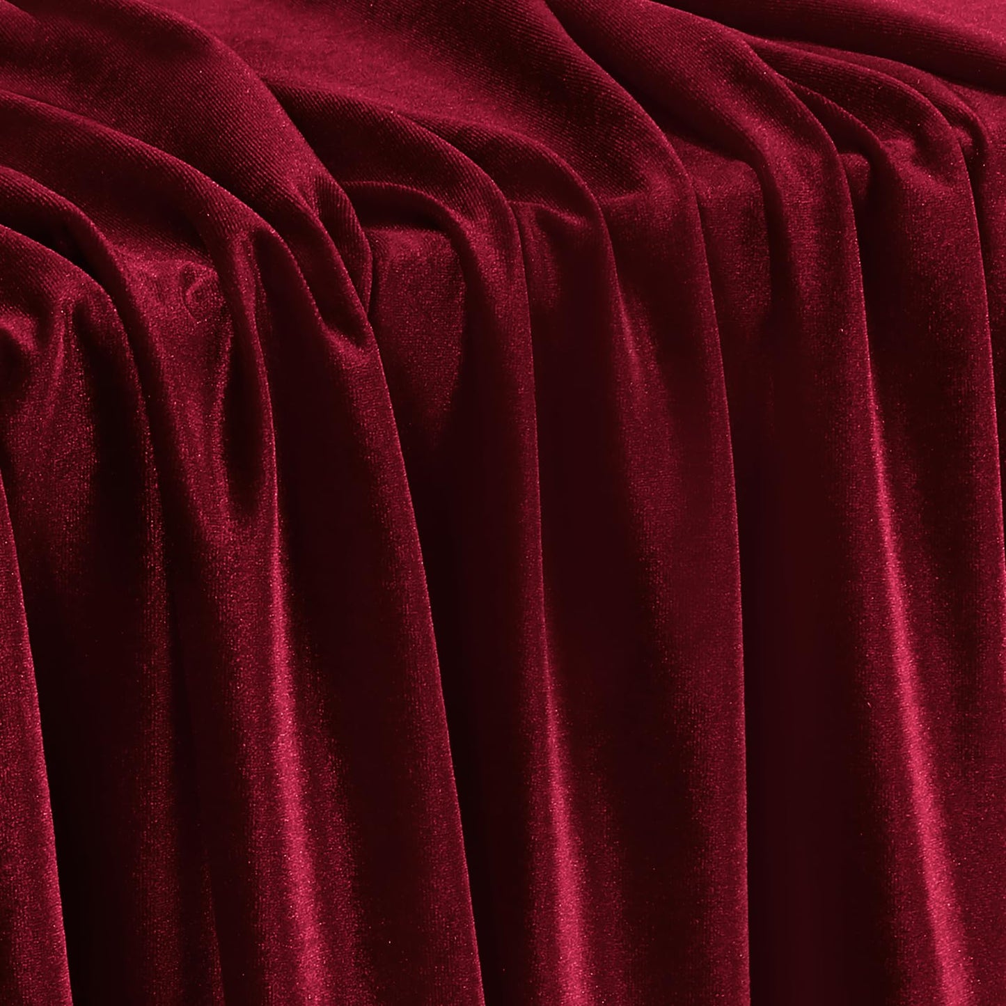 KKJIAF Burgundy Stretch Velvet Fabric 60 Inch Wide, 2 Yard Soft Stretchy Fabric for Sewing Clothes, Apparel, Costume, Crafts - 90% Polyester 10% Spandex