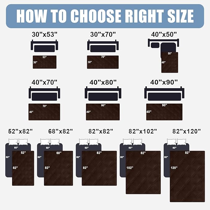 Smiry Waterproof Dog Bed Cover Blanket 30x70, Soft Reversible Pet Blanket, Washable Leakproof Cats Dogs Couch Cover for Sofa, Couch, Furniture, Chocolate/Beige