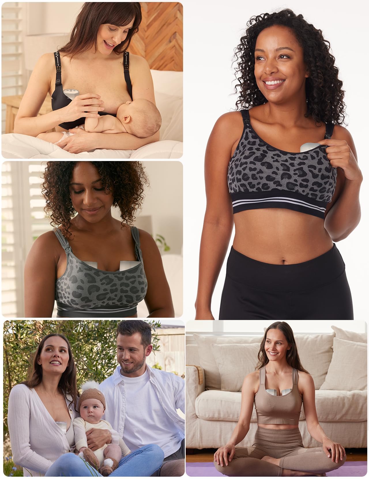 Momcozy Hands-Free Breast Pump S12 Pro, Wearable & Portable Pump with Soft DoubleFit Flange, 3 Modes | 9 Levels Double Electric Pump, Smart Display, 24mm, 2 Pack, Gray Color