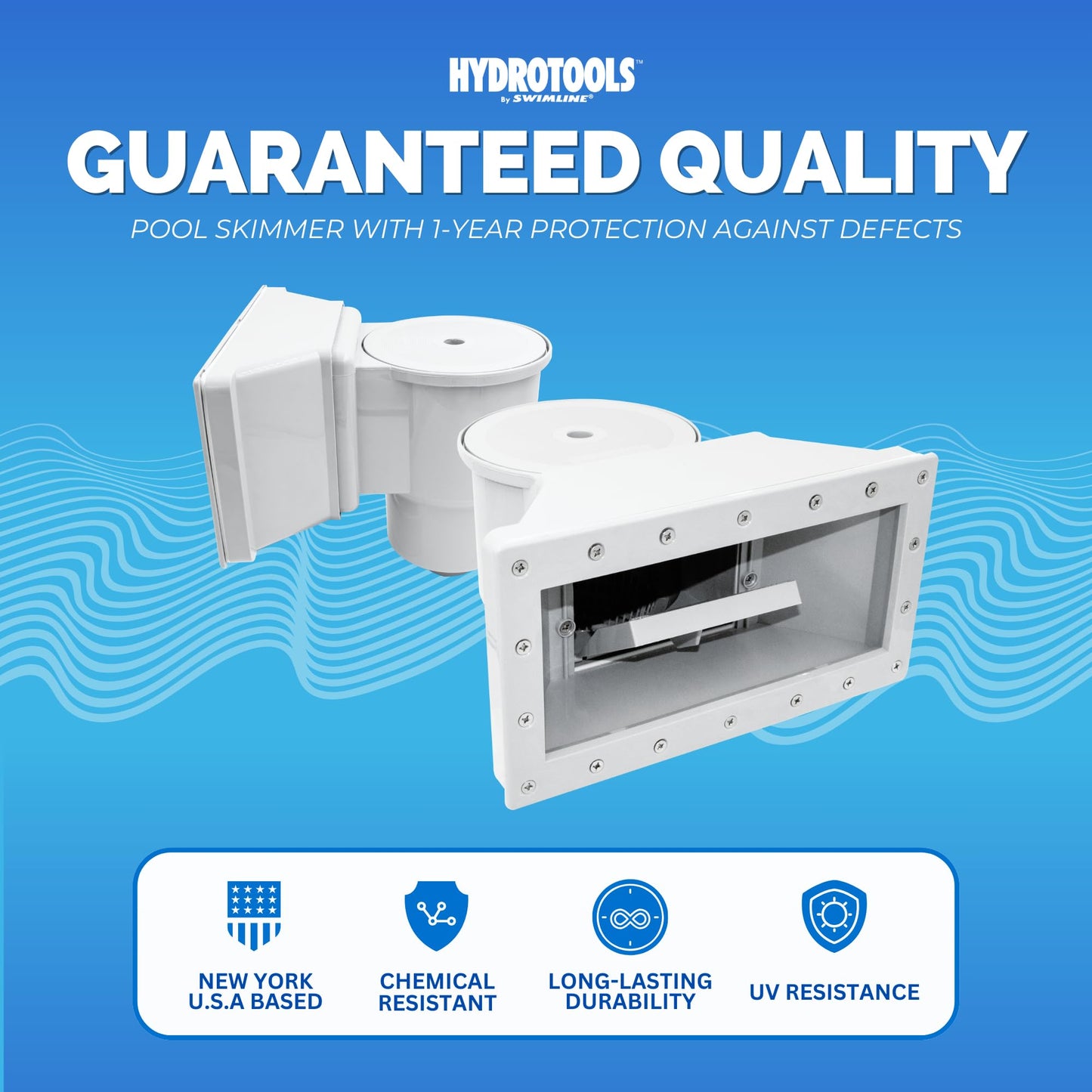 SWIMLINE HYDROTOOLS Standard Wide Mouth Above Ground Pool Skimmer Kit | ABS Construction | Pool Skimmer | Wide Mouth | Snap-In & Removable Weir | Above Ground Pool Skimmer | Easy Basket Access