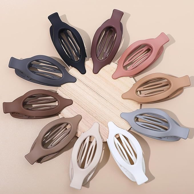 10 Pcs Flat Hair Clips for Women French Concord Claw Clips for Thick and Thin Hair Claw Clips Duck Billed Barrettes Hair Accessories for Women and Girls (Basic)