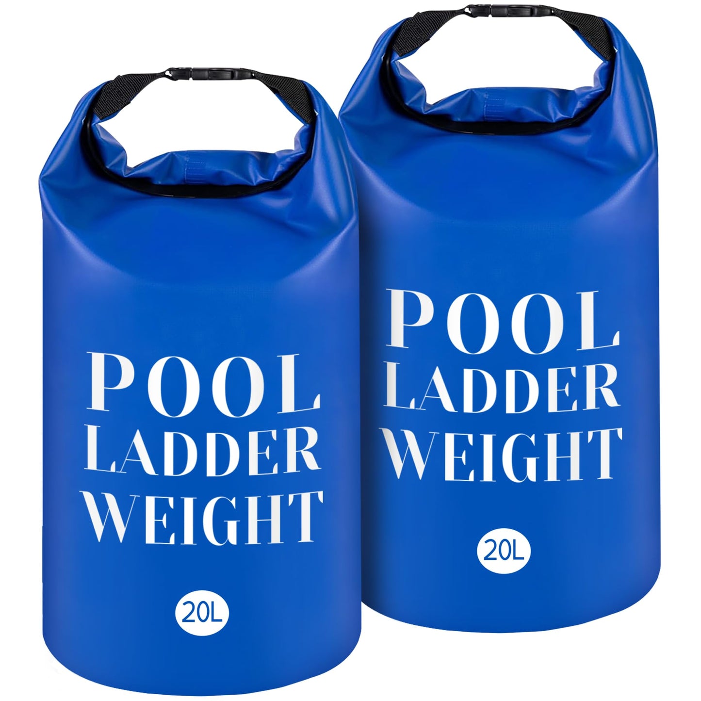 20L/50LB 500D PVC Swimming Pool Ladder Weights- 2 Pcs Waterproof Pool Step Weight Sand Bags- Fillable Pool Stair Weight Anchor Bag with Heavy-Duty Handle for Pool Steps