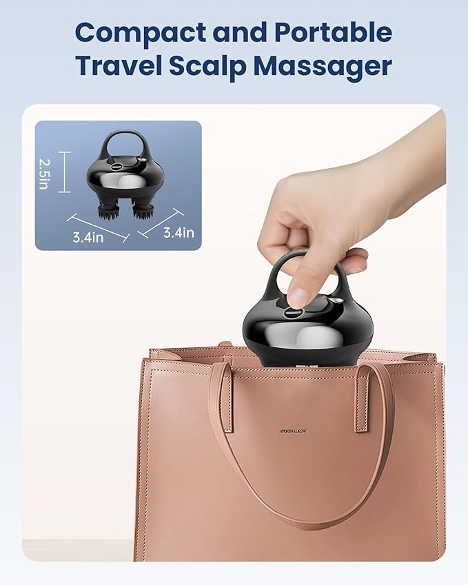 COMFIER Cordless Head Massager Scalp Massager Hair Growth with 3 kneading Modes,Waterproof Hair Massage with 8 Claws for Deep Cleansing,Body Cat Head Scratcher,Gift for Women,Men