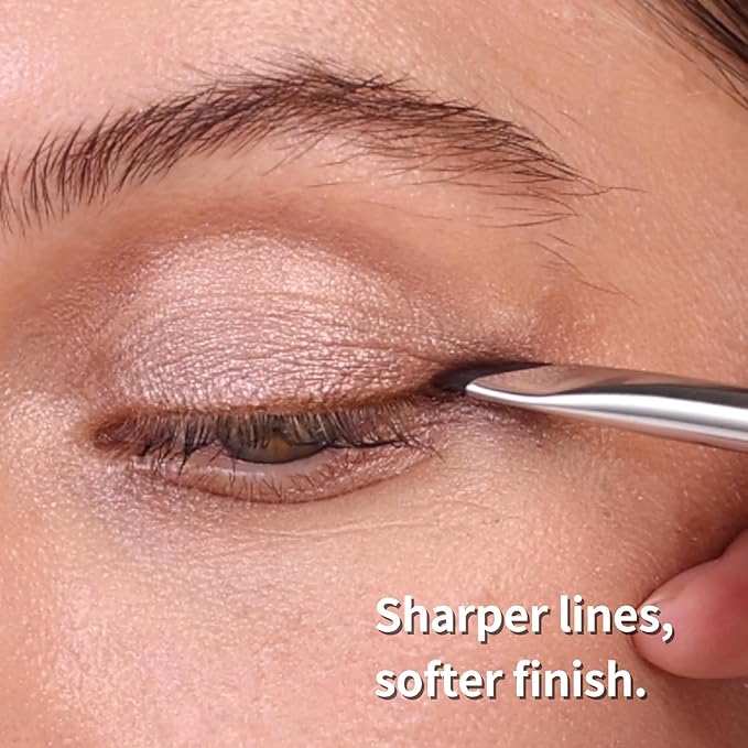 Dual Eyeliner Brush Brow Brush, Precision Eye Makeup Applicator For Powder/Liquid/Cream Formula, Ultra-thin Eyeliner Brush Synthetic Bristles (198 Dual-Line)
