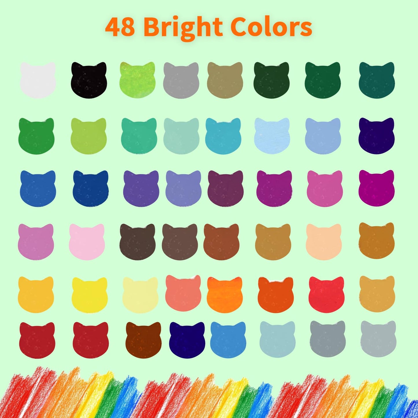 Prudiut 48 Color Silky Twistable Crayons, Washable Art Supplies, Multicultural Pastel Gel Crayons, Easy Grip Coloring Gift