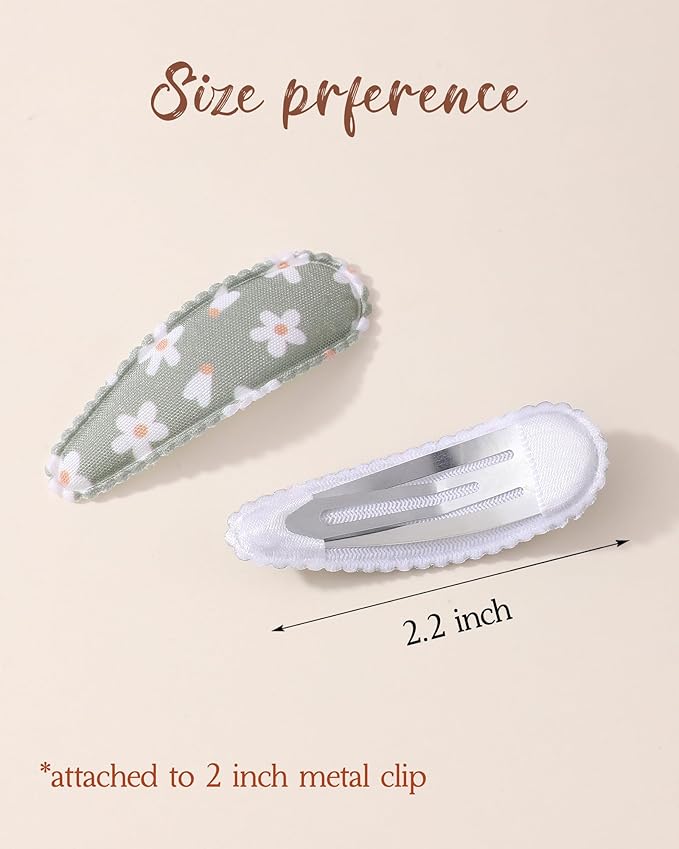doboi 40Pcs Toddler Hair Clips Hair Barrettes Baby Girls Hair Bows Clips Floral Print Non Slip Snap Hairpins Flower Hair Clips for Girls Kids Toddler Hair Accessories