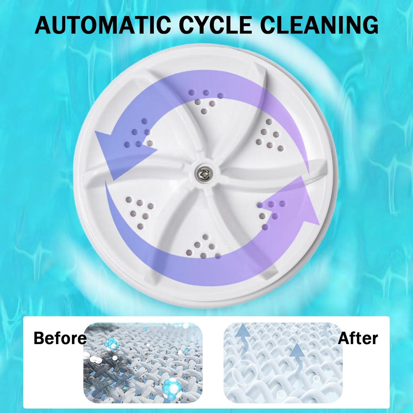 Mini portable USB Washing Machine | Sink Washing Machine Ultrasonic Turbo Washer for Clothes and Dishes. Perfect for Travel, Business, Camping, Home, College, RV, and Apartments