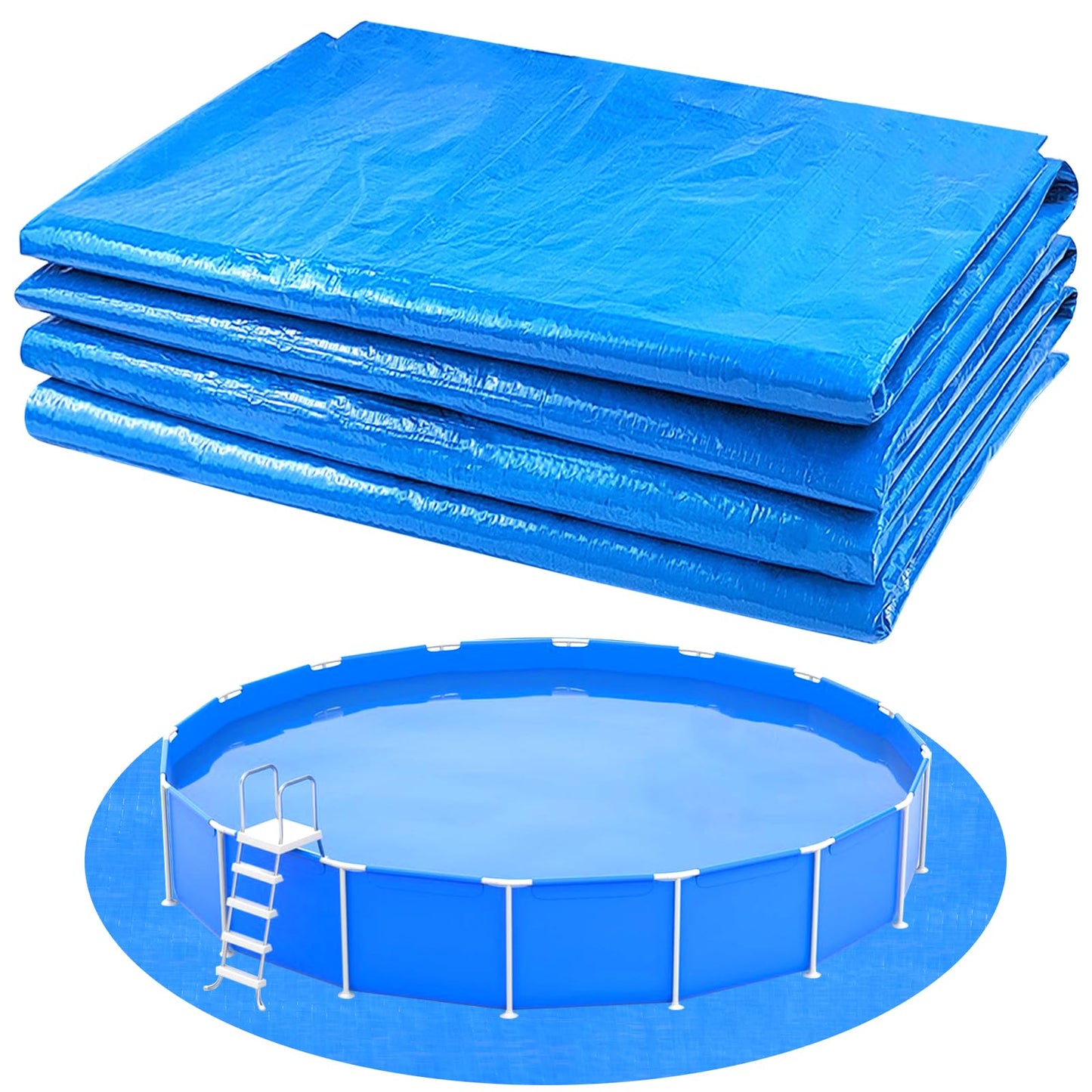 YEXEXINM 16.4Ft Round Pool Ground Cloths Swimming Pool Ground Cloth,Round Pool Liner Pad for 15ft Above Ground Swimming Pool,Heavy Duty Pool Ground Mat Protector to Prevent Puncture Pool Ground Tarp