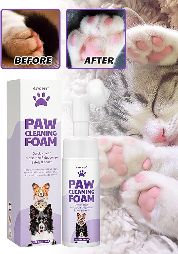 Magic Brush Paw Cleaner for Dogs & Cats, No-Rinse Foaming Pet Foot Washer with Built-in Scrubber Brush for Dirty, Muddy Paws – Suitable for Small, Medium & Large Dogs, Puppies, Kittens (5 fl oz)