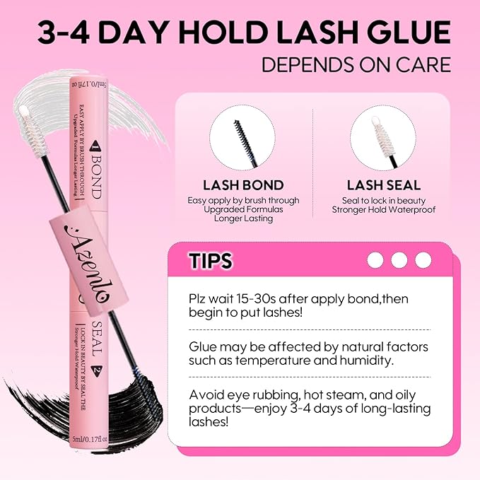 Azenlo Lash Extensions 40D+60D Cluster 240pcs DIY Wispy Lash Clusters 10-16mm Eyelash Clusters for Beginners At Home Individual Thin Band Lash Kit (40D+60D Kit)