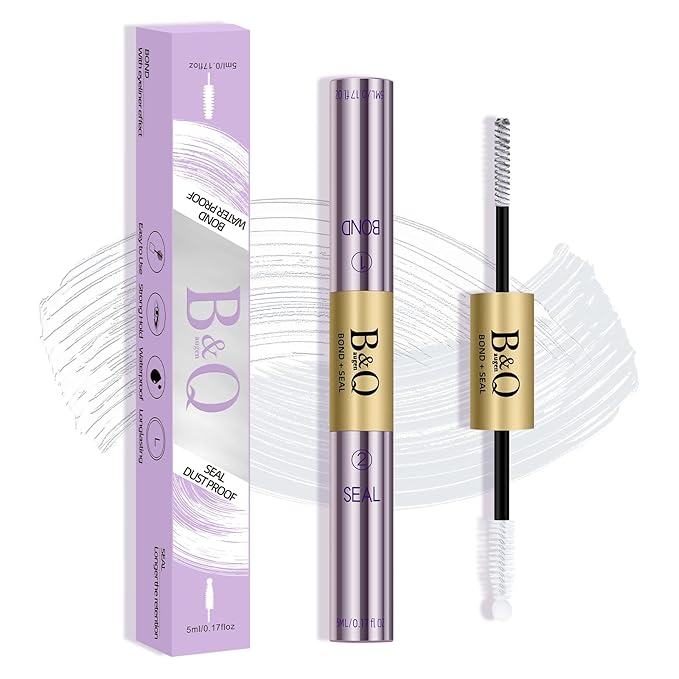 B&Qaugen Lash Bond and Seal 10ML Clusters Lash Glue Waterproof Long Lasting Mascara Wand Lash Extension Bond and Seal Strong Hold 2 in 1 Bond and Seal for DIY Lash ExtensionsÃ¯Â¼ÂWhite Bond and Seal,10MLÃ¯Â¼Â