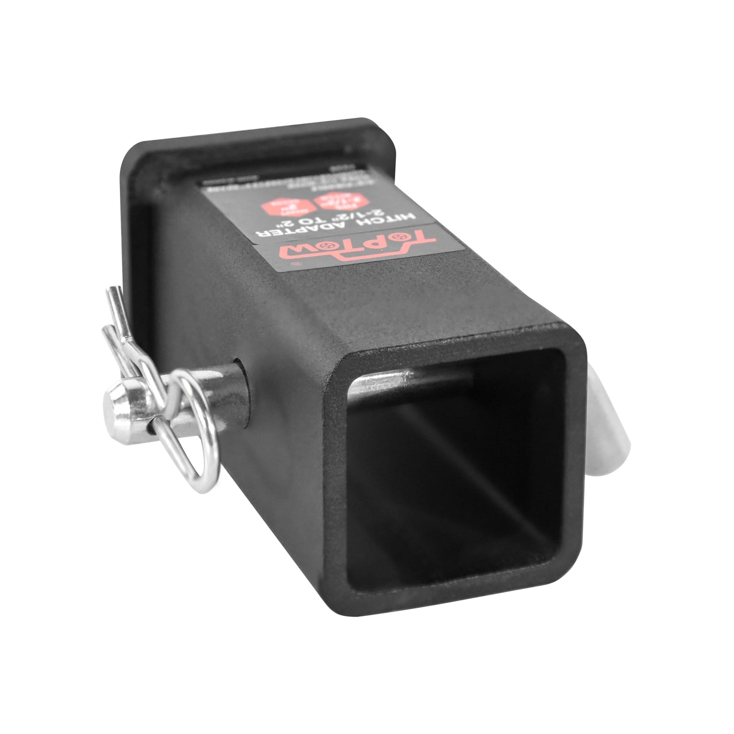 TOPTOW 64028HP Trailer Hitch Adapter 2-1/2" to 2" Hitch Reducer Sleeve Carbon Steel, 5/8 inch Pin & Clip Included