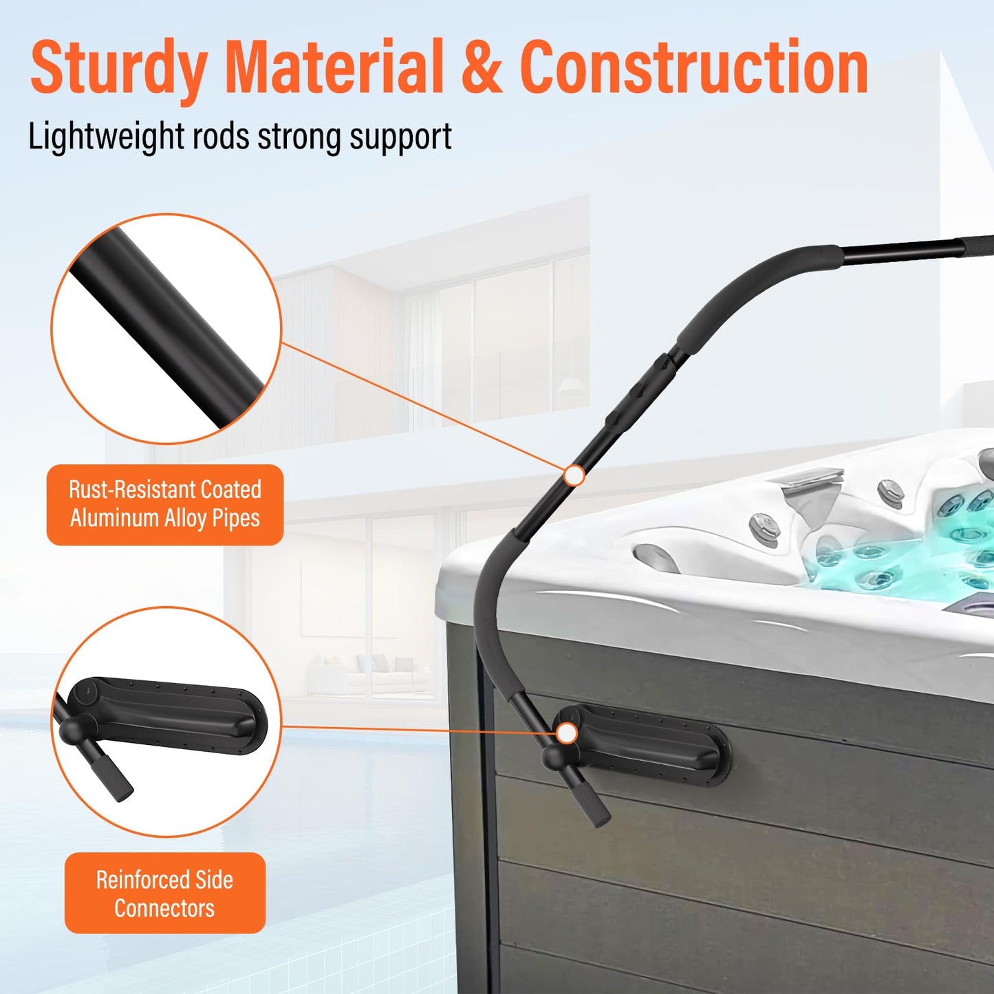 Cover Lifter, Hot Tub Cover Lifter,Pivot Top Mount Spa & Hot Tub Cover Lift Removal System Reinforced Brackets with 3 Hook Towel Rack,Fit for Most Spa Hot Tubs,Hot Tub Width Below 96"