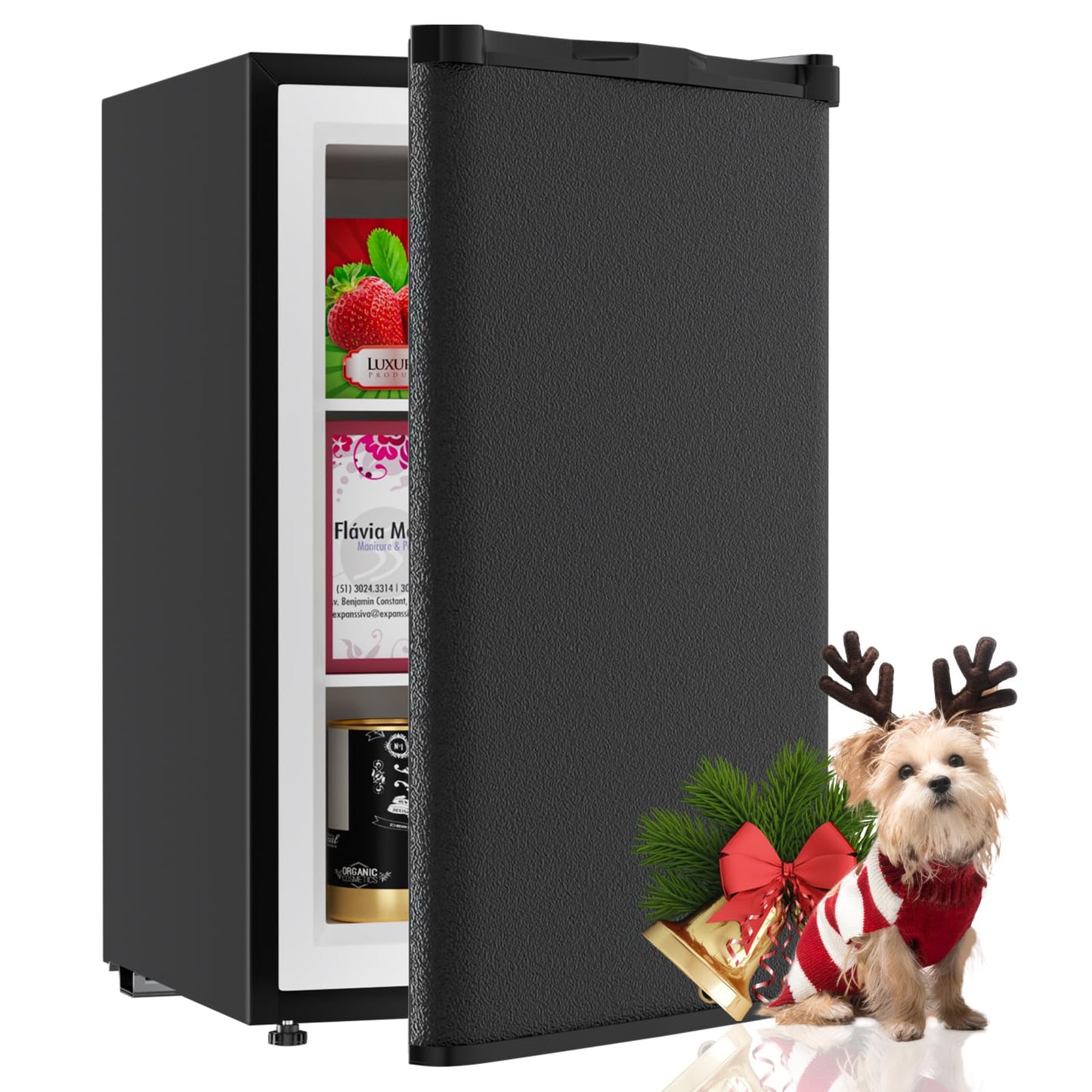 Muhub 7.0 Cu Ft Chest Freezer – Compact Deep Freezer with 7-Level Thermostat, Removable Basket & Top Opening, for Home Kitchen(Black,7.0)