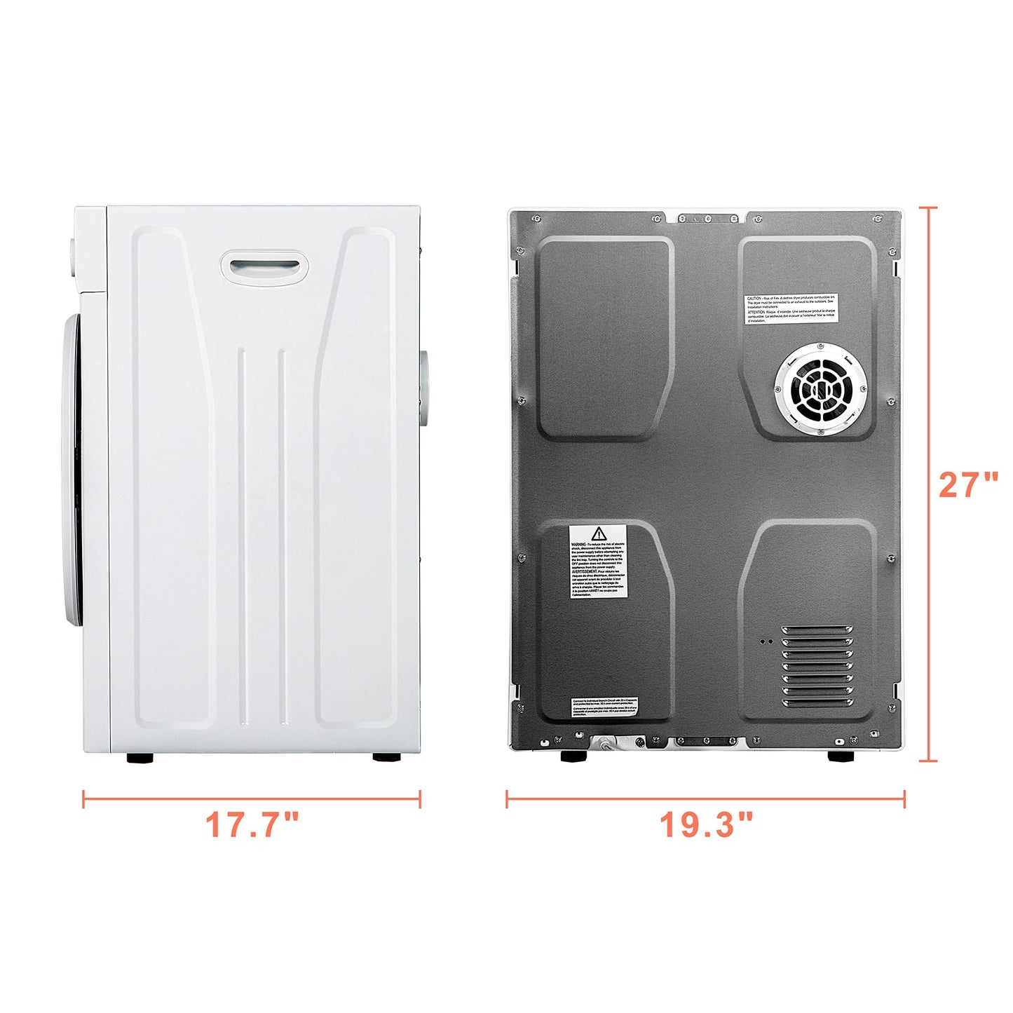 Euhomy CD-7 Cubic Feet, 1.7 Cu.Ft, Compact Laundry Dryer, White