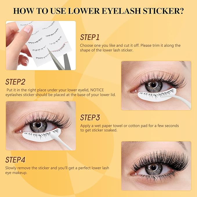 QUEWEL Magnetic Eyelashes 4 Pair Reusable Magnetic Eyelashes with Applicator No Glue Needed Eyelashes Natural Look Lash Clusters Kit Easy to Wear and Remove(4 Pairs-B08)